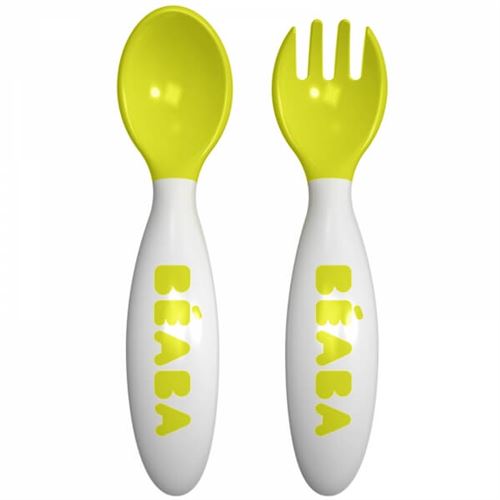 Set de 2 couverts bébé ergo 2ème âge néon - beaba