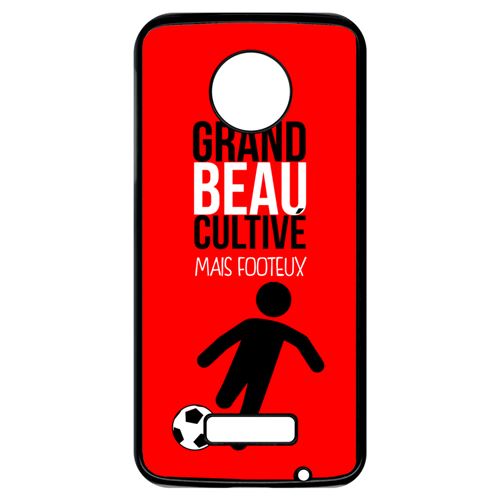 Coque My-Kase pour Moto Z - grand beau cultiv mais footeux 6 - Plastique Noir