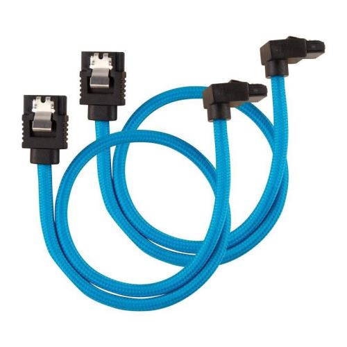 corsair corsair premium sleeved sata-kabel gewinkelt 30cm - blau noir