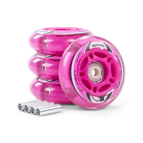 Roue Roller en ligne SFR ROLLER Light Up Inline Wheels Pink70mm Rose