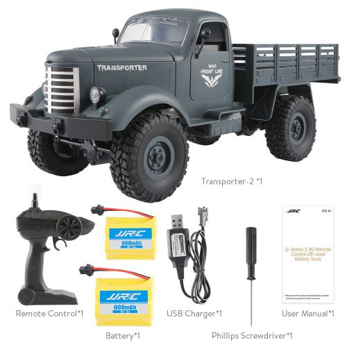 JJRC Q61 RC 01h16 2.4G Télécommande 4 roues motrices sur chenilles hors route militaire camion voiture RTR