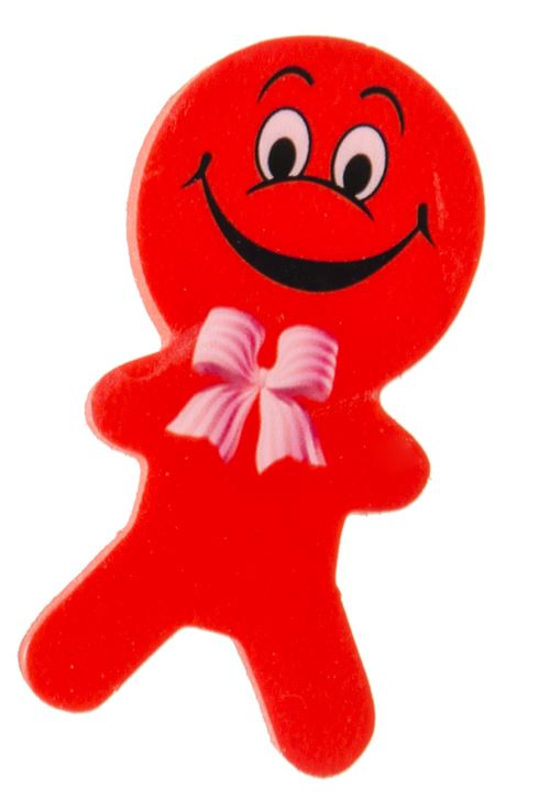 LG-Imports poupées gommes junior 6 cm caoutchouc rouge 2 pièces
