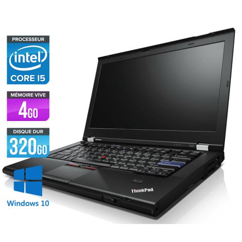 PC Portable Lenovo Thinkpad T420 - 14'' - Noir - Intel Core i5-2520M / 2.50 Ghz - Ram 4 Go - Hdd 320 Go - Dvdrw - Webcam - Gigabit Ethernet - WiFi - Windows 10 Professionnel
