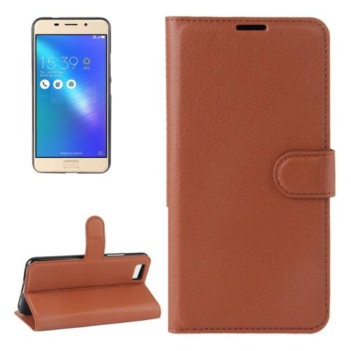 ASUS ZenFone 3s Max (ZC521TL) Housse Etui Cuir PU Marron Texture Litchi ALS17402