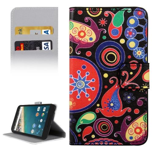 Google Nexus 5X Housse Etui Cuir PU Poissons Fleurs Coloré ALS17454