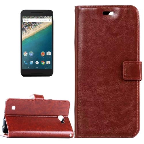 Google Nexus 5X Housse Etui Cuir PU Marron Texture Peau ALS17470