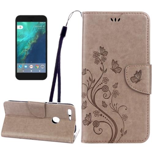 Google Pixel XL Housse Etui Cuir PU Gravé Fleurs ALS17662