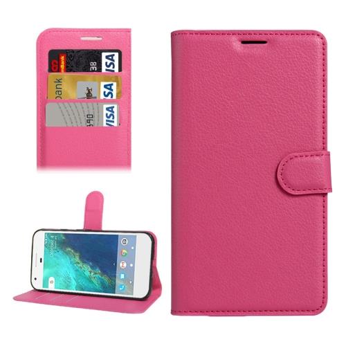 Google Pixel XL Housse Etui Cuir PU Magenta Texture Litchi ALS17686