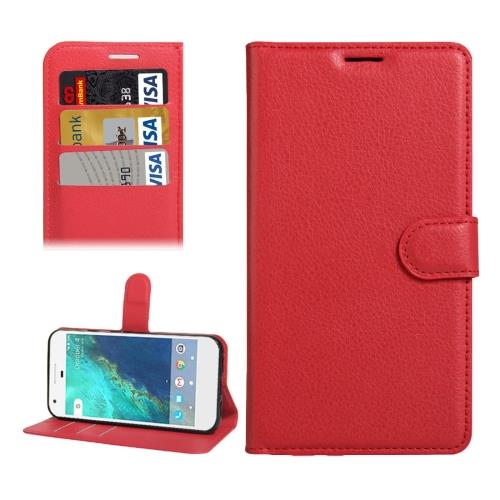 Google Pixel XL Housse Etui Cuir PU Rouge Texture Litchi ALS17706
