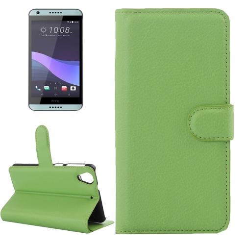 HTC Desire 650 Housse Etui Cuir PU Vert Texture Litchi ALS17723