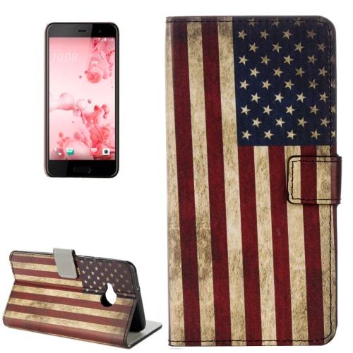 HTC U Play Housse Etui Cuir PU Drapeau USA ALS17743