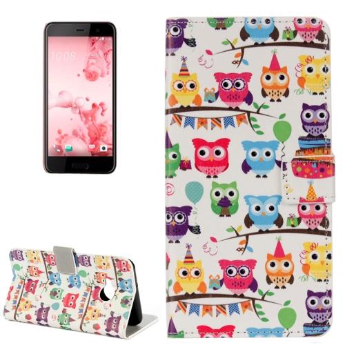 HTC U Play Housse Etui Cuir PU Hiboux ALS17746