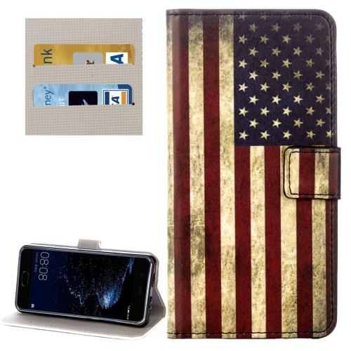 Huawei P10 Housse Etui Cuir PU Drapeau USA ALS17943