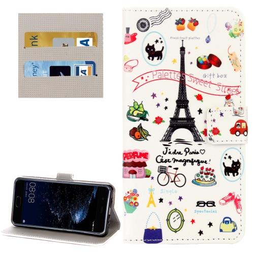 Huawei P10 Housse Etui Cuir PU Tour Eiffel ALS17958