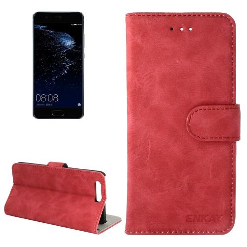 Huawei P10 Housse Etui Cuir PU Rouge Horizontal ALS17995