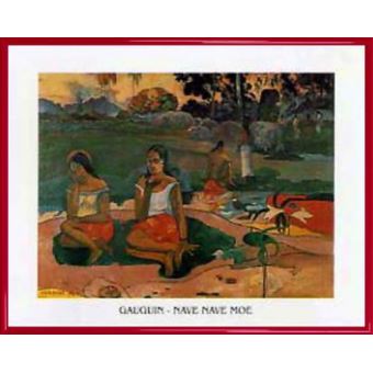 Poster Reproduction Encadré: Paul Gauguin - Nave Nave Moe (40x50 cm), Cadre Plastique, Rouge