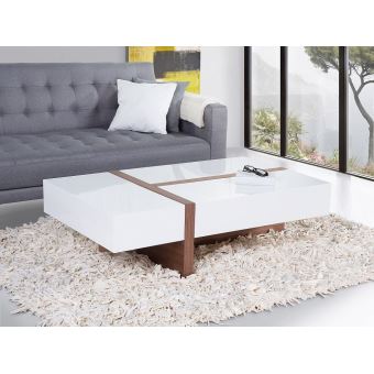 Table Basse Table De Salon Marron Et Blanc Mirandela Achat