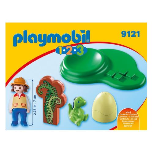 Playmobil 1 2 3 9121 Exploratrice Et Bebe Dinosaure Playmobil Achat Prix Fnac