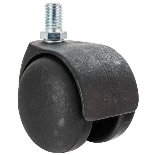 Roulette double 5cm avec axe fileté