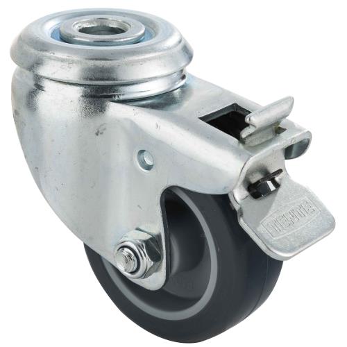 Roulette 5cm à oeillet alésage 11mm avec frein