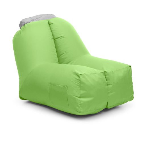 Blumfeldt Airchair Fauteuil gonflable de jardin 80 x 80 x 100cm - Sac à dos de transport lavable inclus - Housse polyester - Vert
