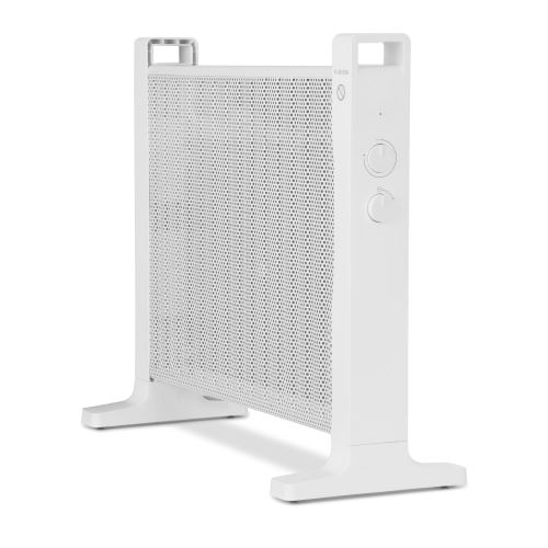 Klarstein HeatPalMica15 Chauffage électrique Mica - Puissance réglable sur 2 niveaux 750W / 1500W - Roulettes - Montage mural possible - Blanc