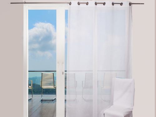 Voilage en coton avec oeillets 140x240 cm PANAMA blanc