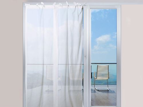 Voilage en coton avec nouettes 140x240 cm PANAMA blanc