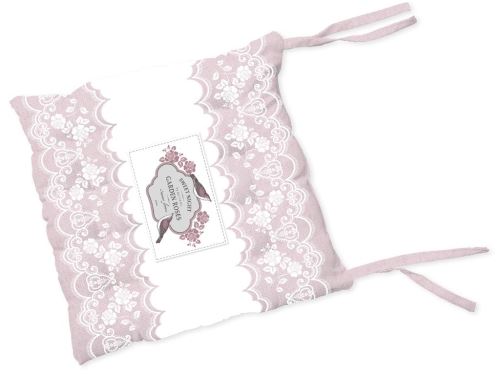 Galette de chaise capitonné en coton 40x40x5 cm GARDEN rose par Soleil d'ocre