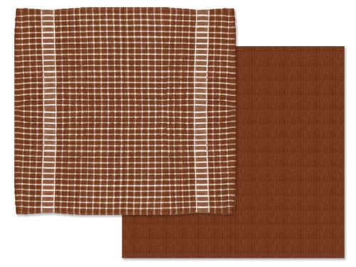Lot de 2 torchons 50x50 cm POP CORN Chocolat