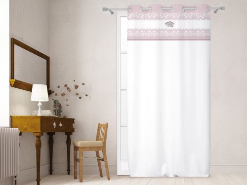 Rideau en coton 135x250 cm GARDEN rose par Soleil d'ocre
