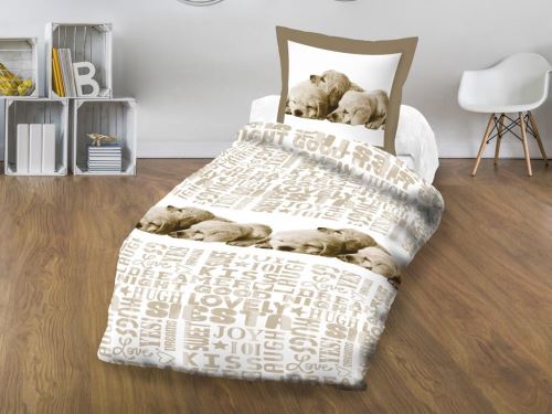 Parure housse de couette 140x200 cm SIESTA taupe