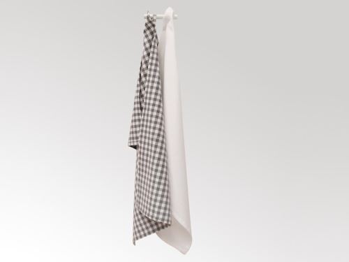 Lot de 2 torchons en coton 50x70 cm VICHY Gris