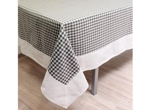 Nappe carrée en coton anti-tâches 180x180 cm VICHY Gris, jacquard