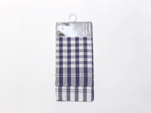 Lot de 2 torchons en coton VICHY bleu, jacquard 50x70 cm