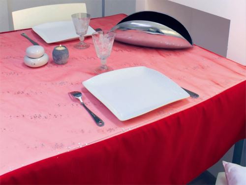 Nappe carrée HAPPINESS ROUGE