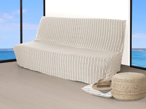 Housse clic-clac jacquard largeur 190 cm COTONADE écru