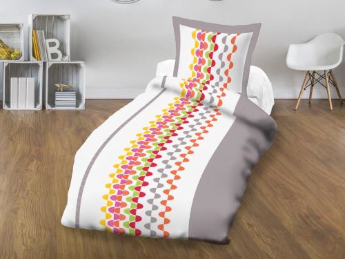 Parure housse de couette 140x200 cm VITAMINE blanc