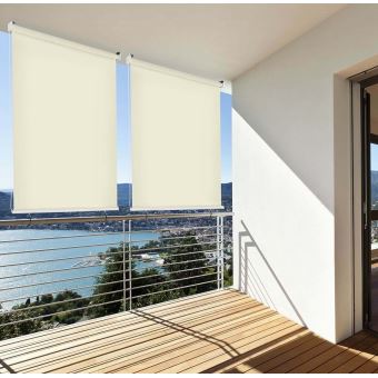 Brise Vue Rétractable Vertical Pour Balcon Beige L140xh230cm Brise Vue Rétractable Vertical Pour