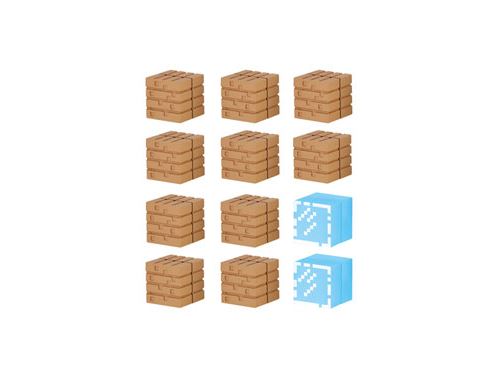 Bandaï - Minecraft Mine-Keshi figurines 2- 4 cm Block Set Wood Planks & Glass