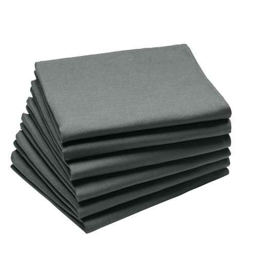 Coucke - Lot de 6 serviettes de table Anthracite- 45 x 45 cm