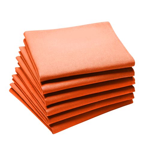 Coucke - Lot de 6 serviettes de table Mandarine- 45 x 45 cm
