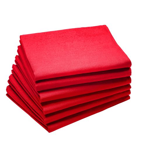 Coucke - Lot de 6 serviettes de table Cerise- 45 x 45 cm