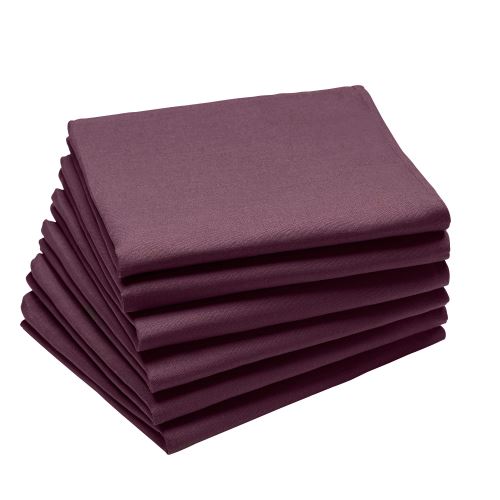 Coucke - Lot de 6 serviettes de table Aubergine- 45 x 45 cm