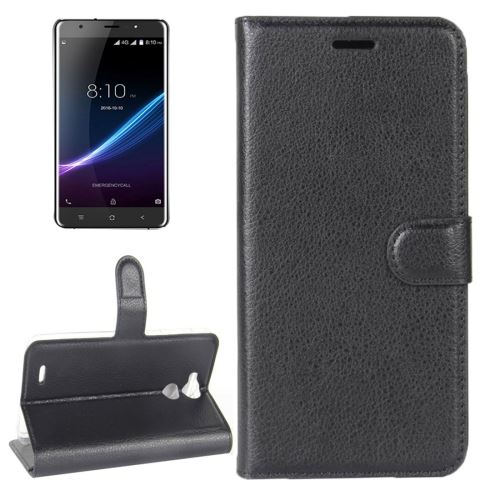 Blackview R6 Housse Etui Cuir PU Noir Texture Litchi ALS30924