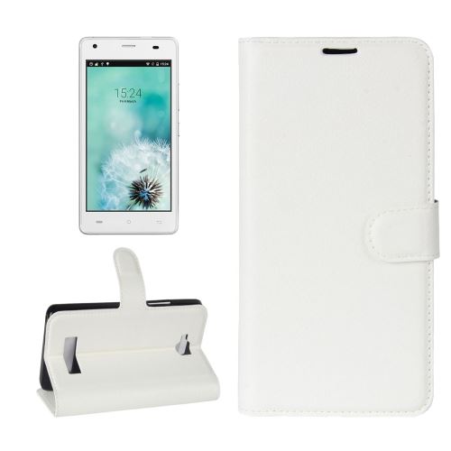 Cubot Echo Housse Etui Cuir PU Blanc Texture Litchi ALS30933