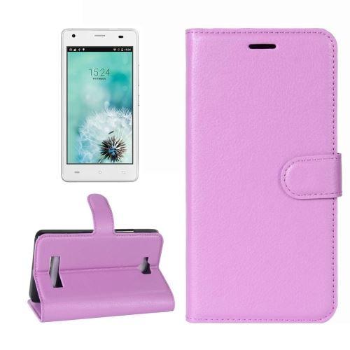 Cubot Echo Housse Etui Cuir PU Violet Texture Litchi ALS30941