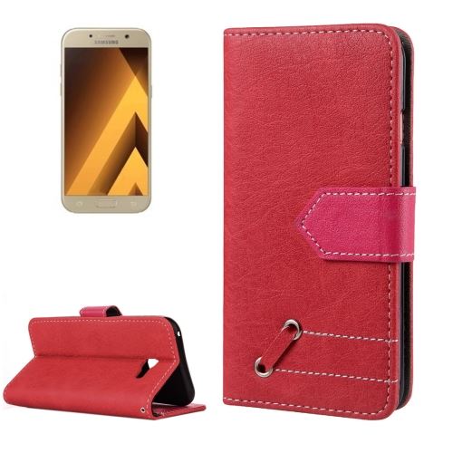 Galaxy A3 (2017) Housse Etui Cuir PU Rouge Effet Peau rétro ALS30993