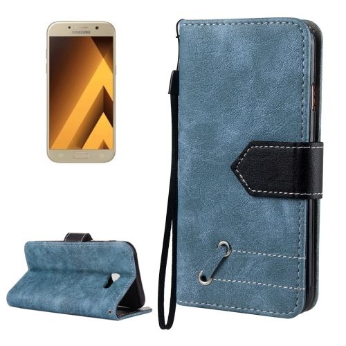 Galaxy A5 (2017) Housse Etui Cuir PU Bleu Effet Peau rétro ALS31004