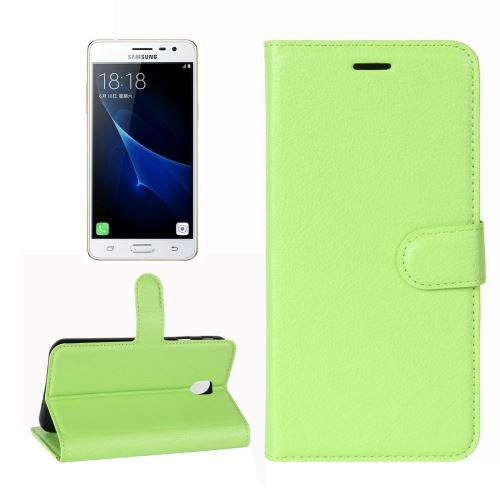 Galaxy J3 (2017) (EU Version) Housse Etui Cuir PU Vert Texture Litchi ALS31081